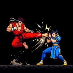 2D fighting gameplay