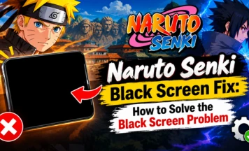 Screenshot illustrating the process to resolve black screen problems in Naruto Senki.